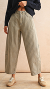 Mini Checkered Barrel Jeans