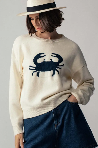 Crabby Graphic Knit Sweater