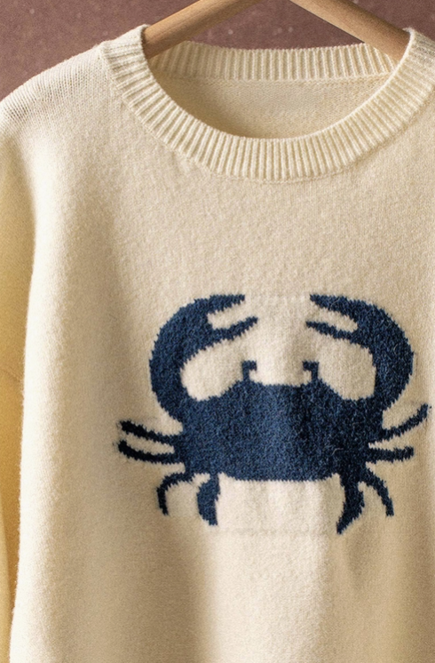 Crabby Graphic Knit Sweater