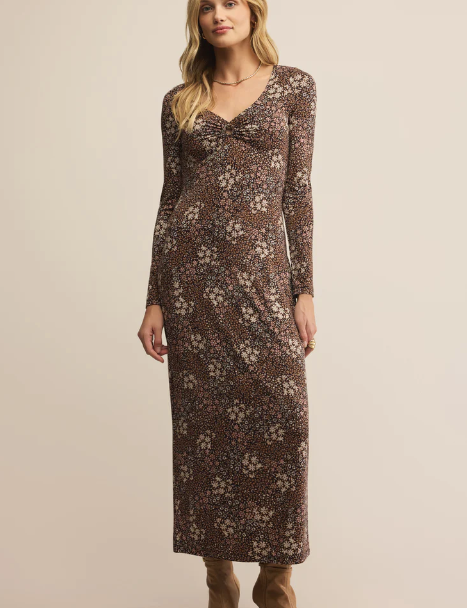 Exhale Sable Floral Midi Dress