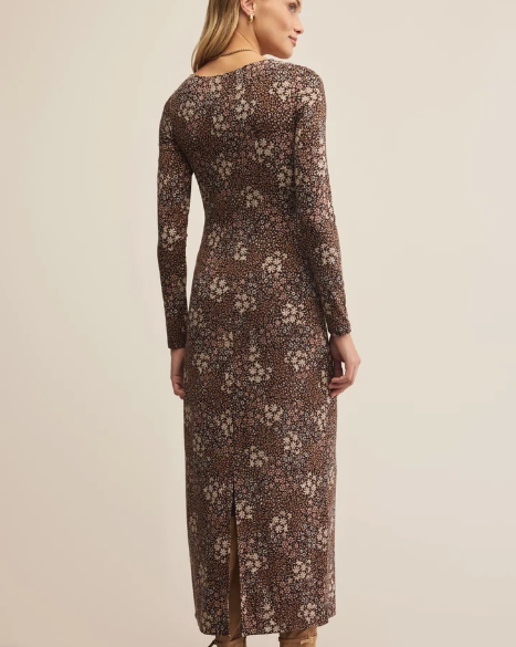 Exhale Sable Floral Midi Dress
