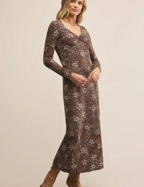 Exhale Sable Floral Midi Dress
