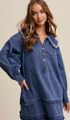 Frances Collared Denim Mini Dress