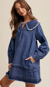 Frances Collared Denim Mini Dress