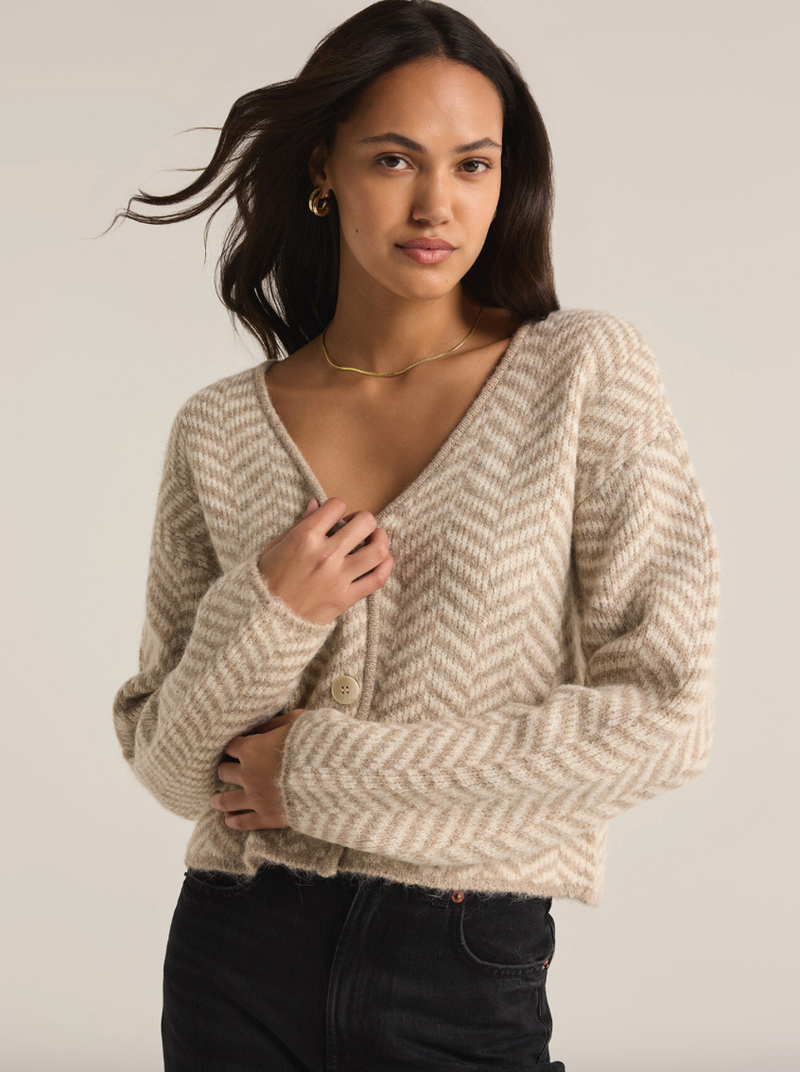 Naomi Herringbone Cardigan