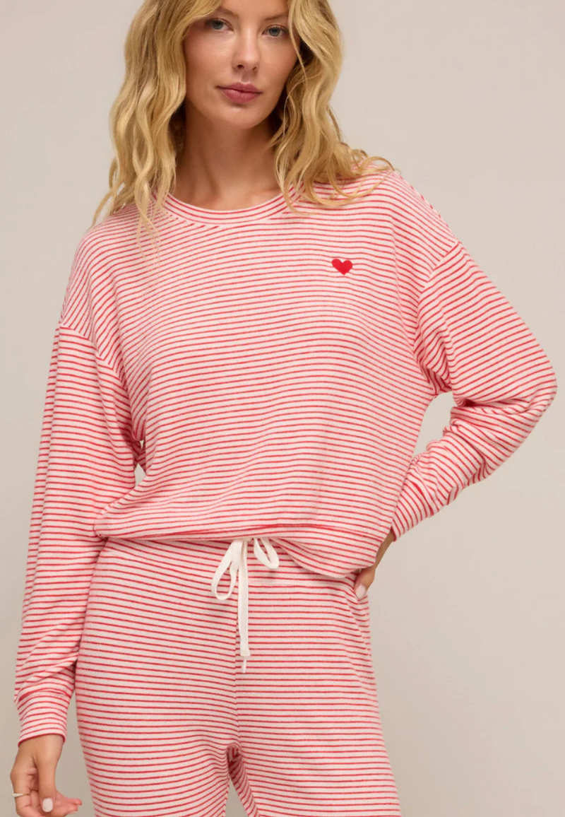 Bisous Stripe LS Top