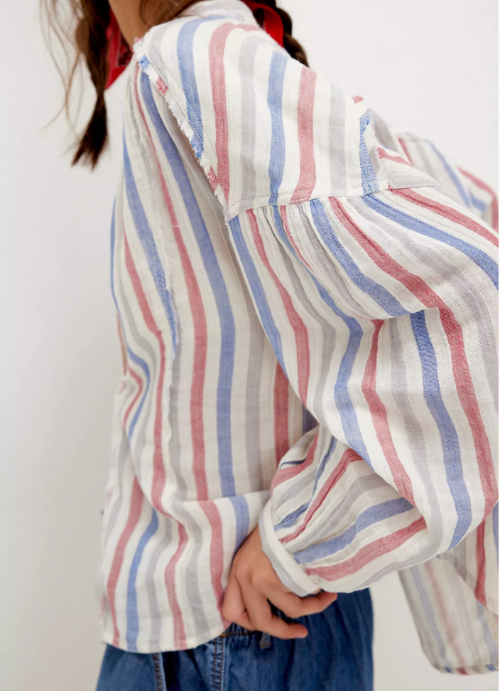 Striped Vally Double Cloth Top