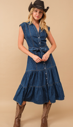 Belle Denim Midi Dress