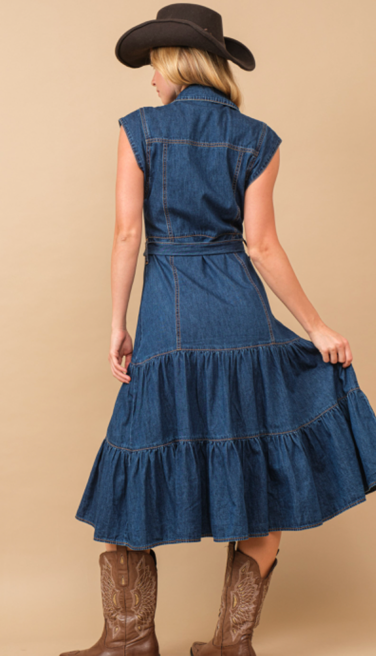 Belle Denim Midi Dress