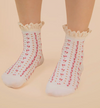 White Floral Sock