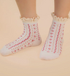 White Floral Sock