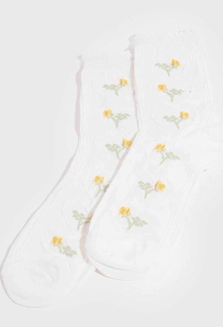 Yellow Embroidered Flowers