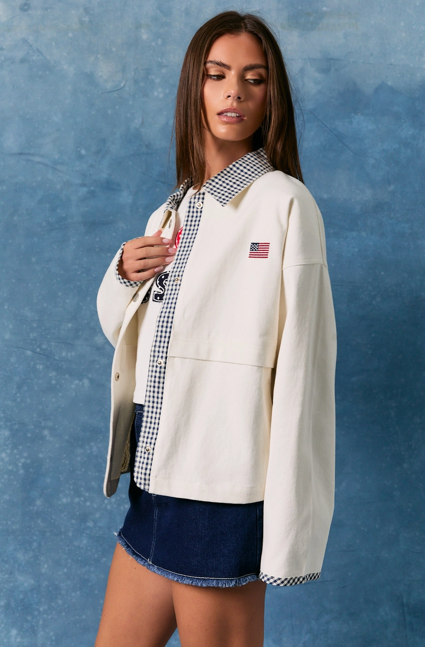White And Navy Gingham
