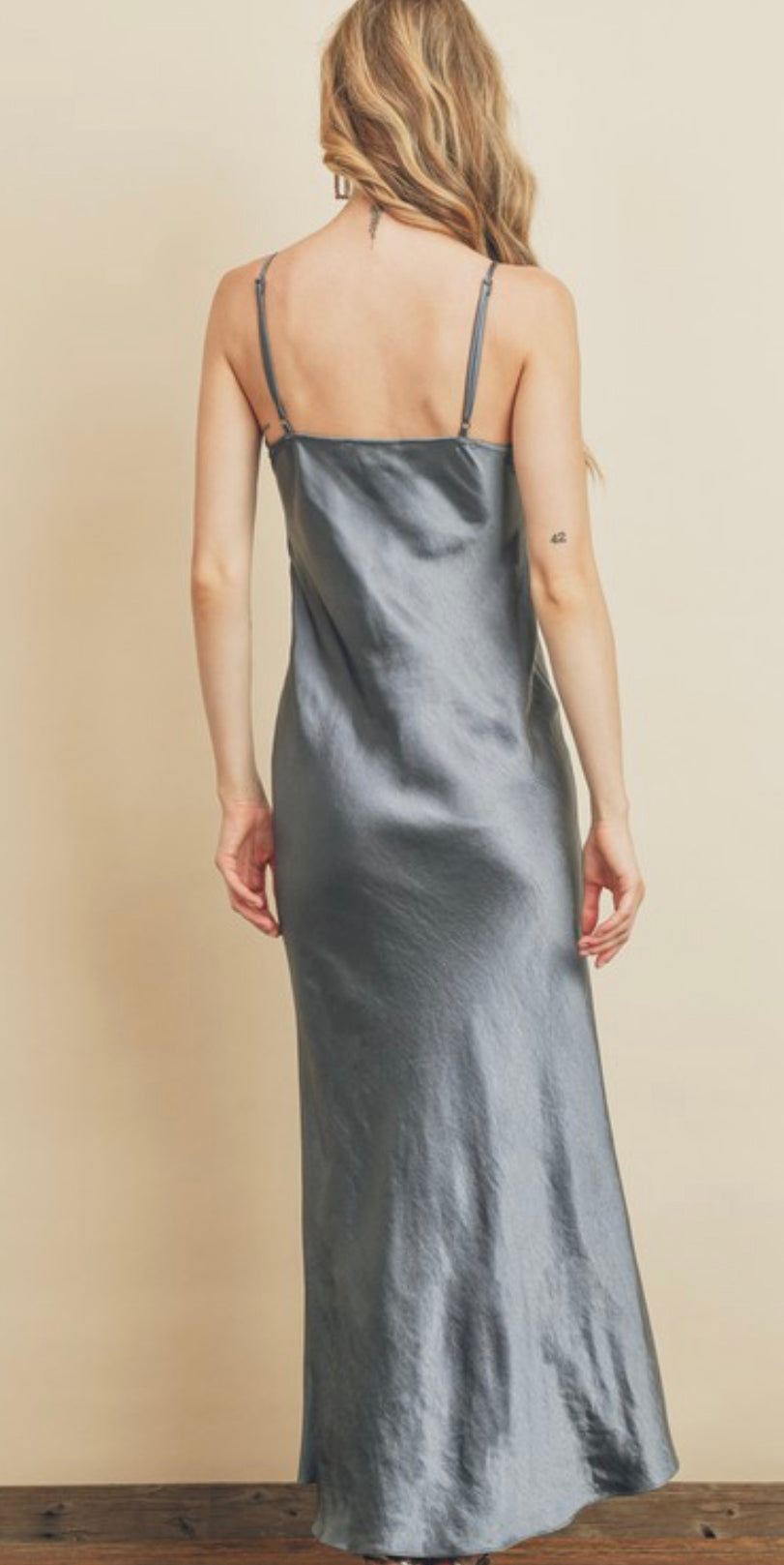 The Slate Silky Button Down Maxi