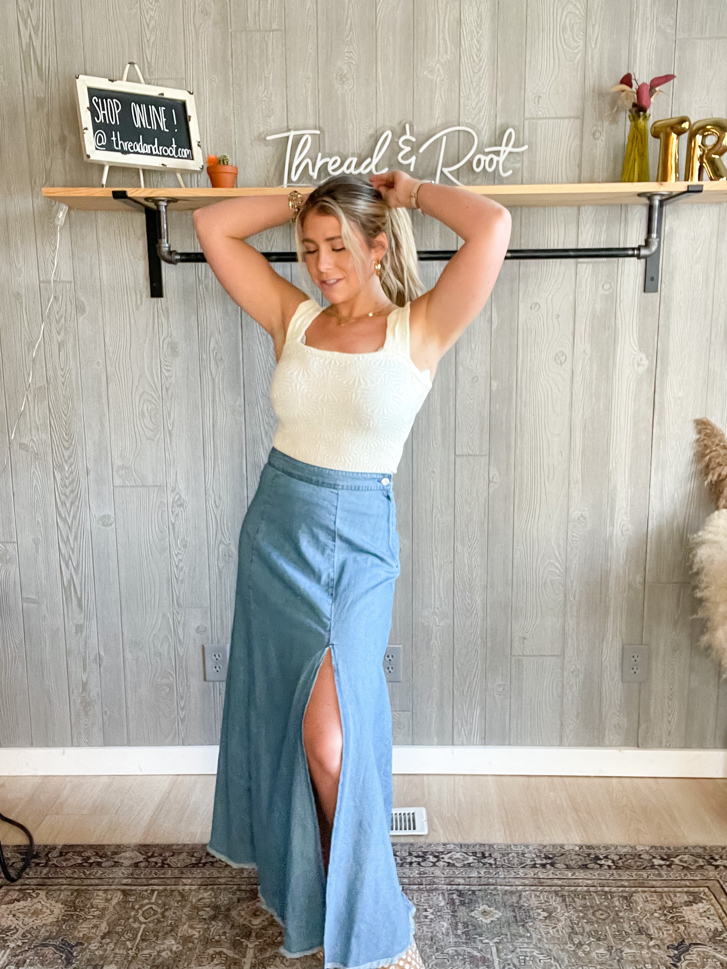 The Madison Denim Maxi Skirt